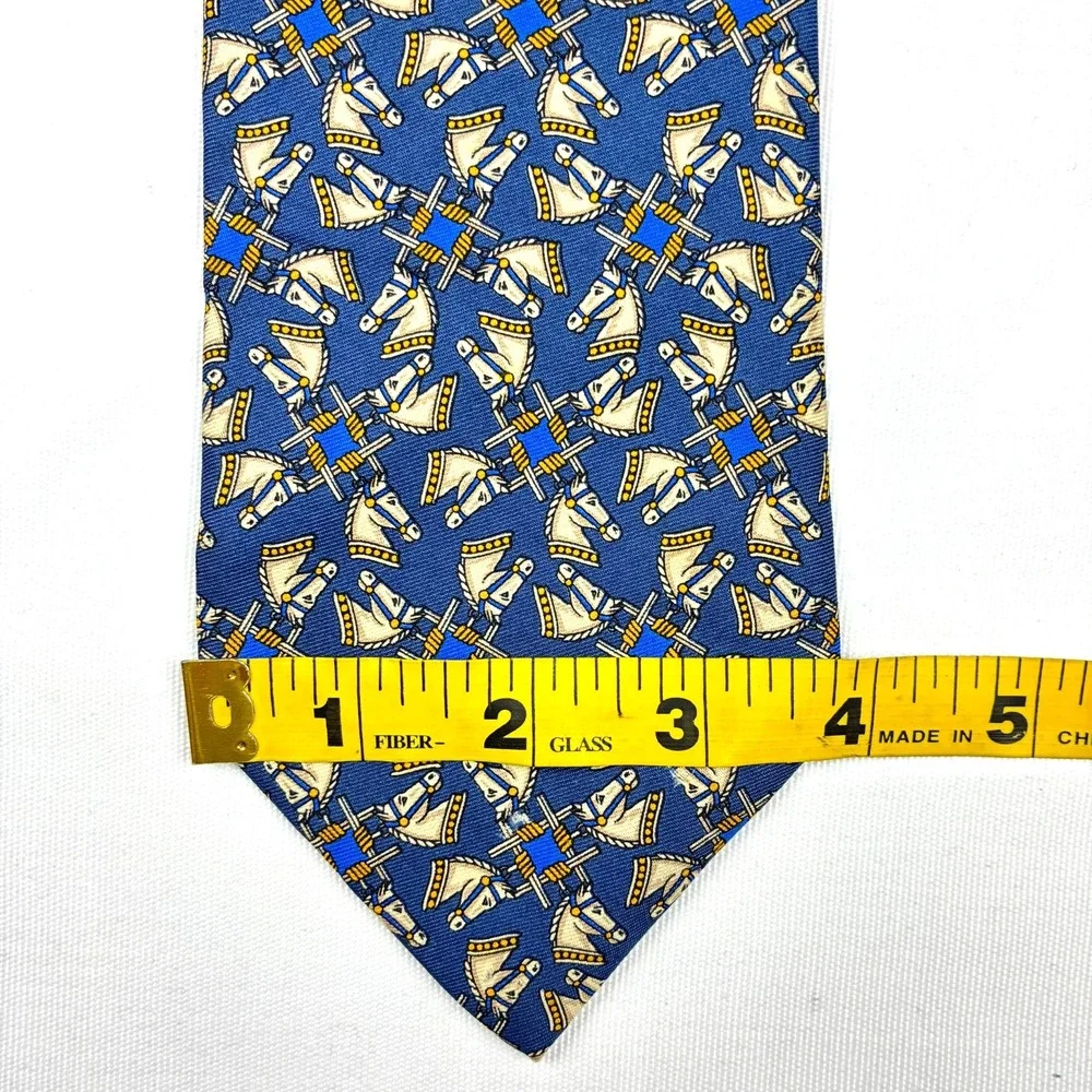 VTG Brooks Brothers Silk Tie Horse Equestrian USA 58 x 3.75